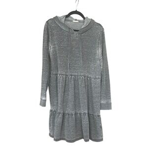 Jane Delancey Hoodie Dress Gray Tiered Trapeze XL Casual Cozy Minimal Oversized
